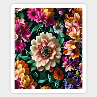 colorful flowers pattern Sticker